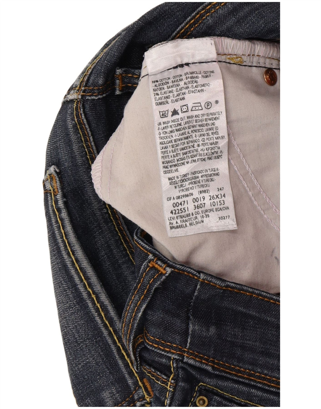 Levi's Dame 471 Slim Jeans W26 L34 Blå Bomuld