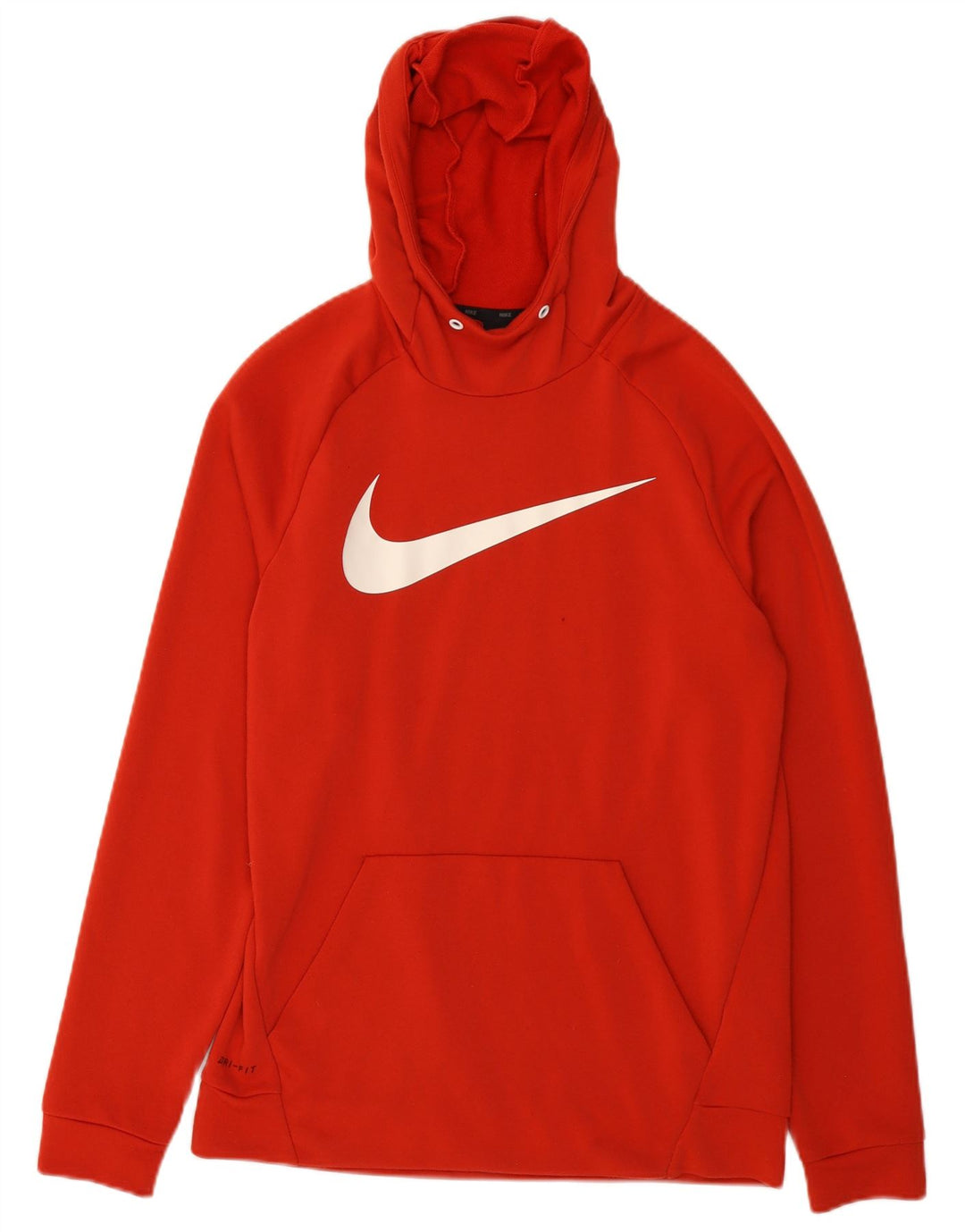Nike Herre Dri Fit Grafisk Hoodie Jumper Medium Orange Polyester