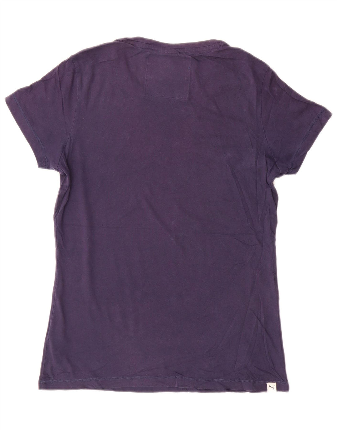 Puma Grafisk T-Shirt Top UK 12 Medium Marineblå Bomuld