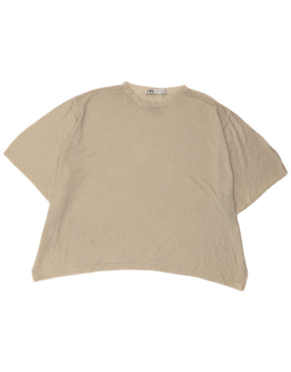 ZARA Oversized T-Shirt Top UK 10 Small Off White