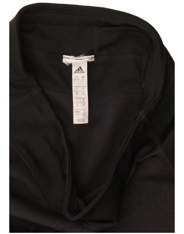 Adidas Womens Leggings UK 8/10 Small Black Floral