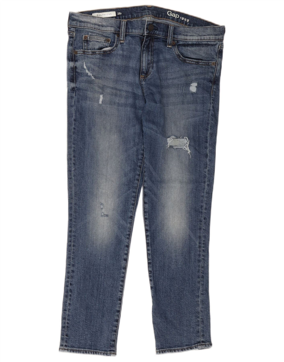Gap Kvinde Kæreste Distressed Slim Jeans W28 L26 Blå Bomuld
