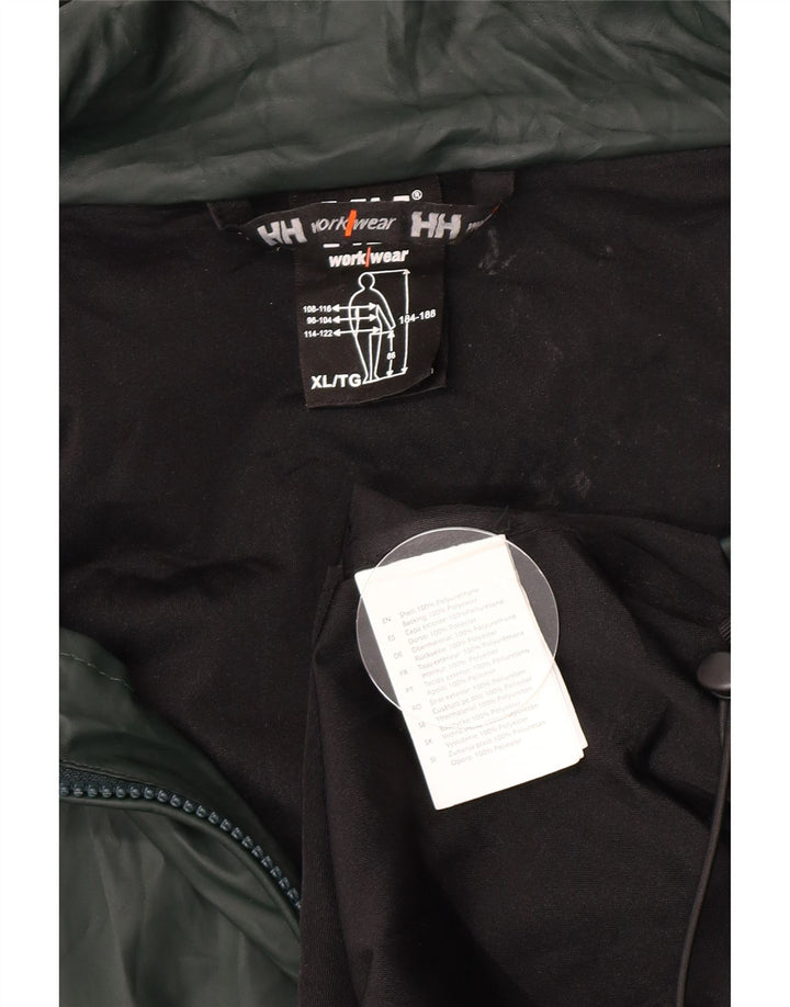 Helly Hansen Regnjakke med hætte til mænd UK 42 XL Grøn polyurethan