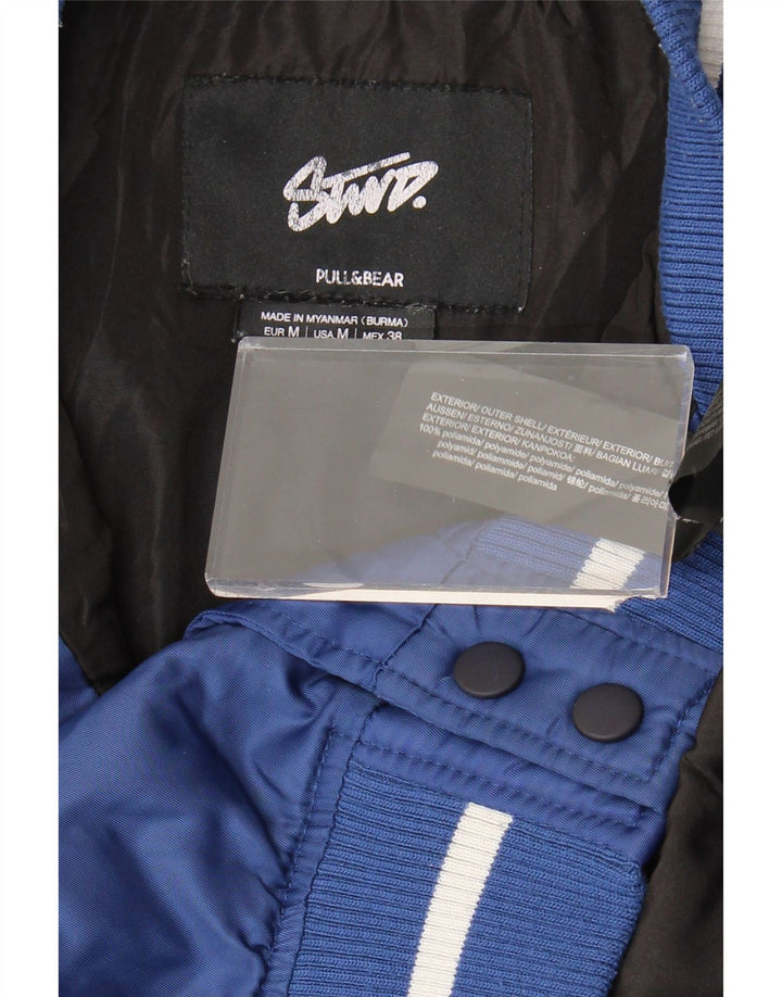 Pull & Bear Herre Boston Varsity Jacket UK 38 Medium Blue Colourblock