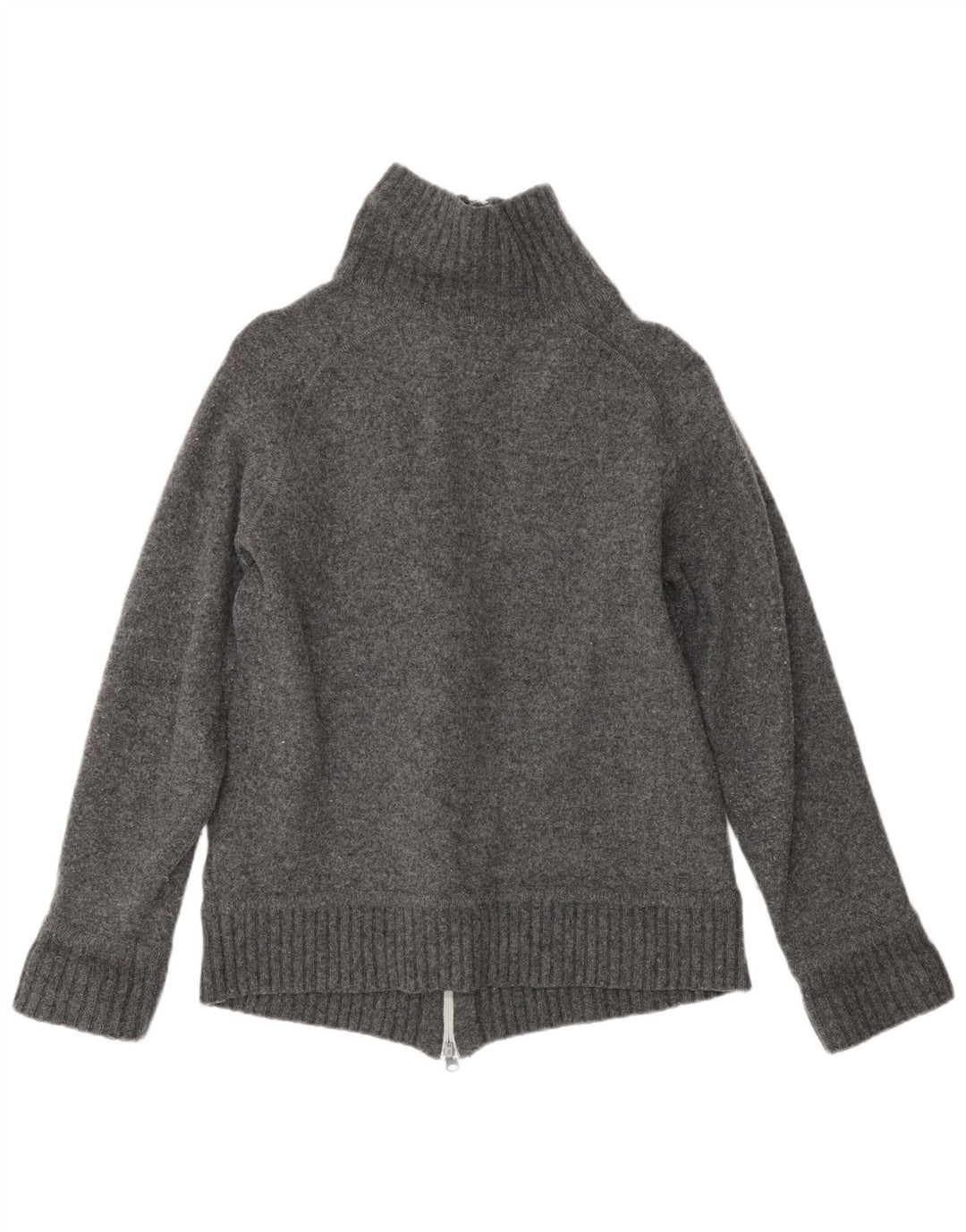 LEVI'S Dame Cardigan Sweater UK 14 Stor Grå Lammeuld