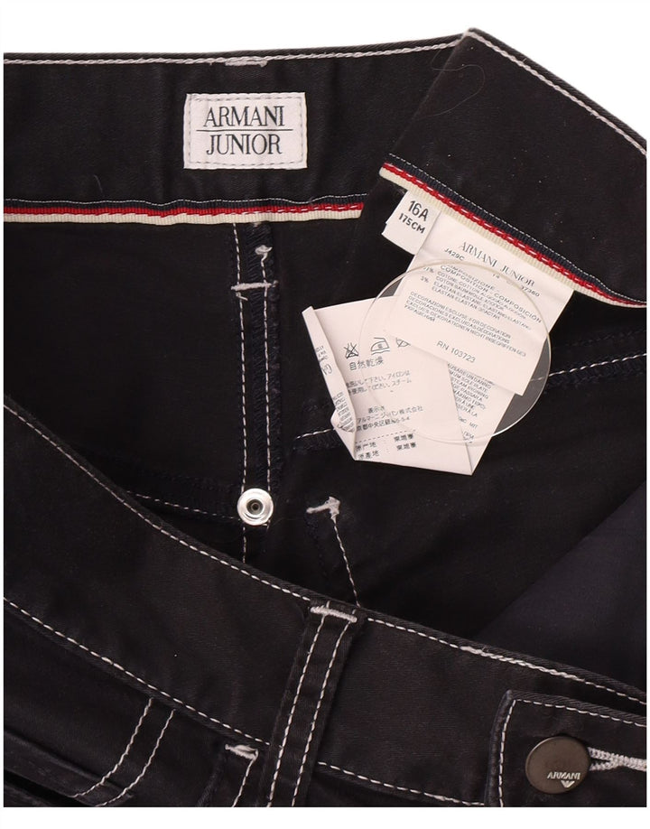 Armani Junior Drenge Denim Shorts 15-16 år W30 Sort Bomuld