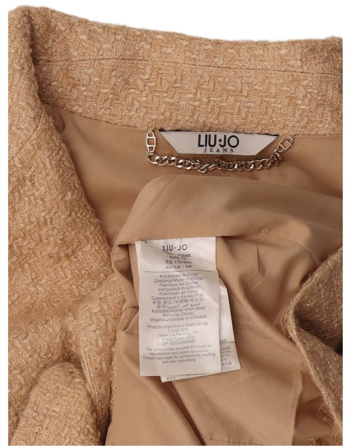Liu Jo Dame Crop Blazer Jacket IT 44 Medium Beige Akryl