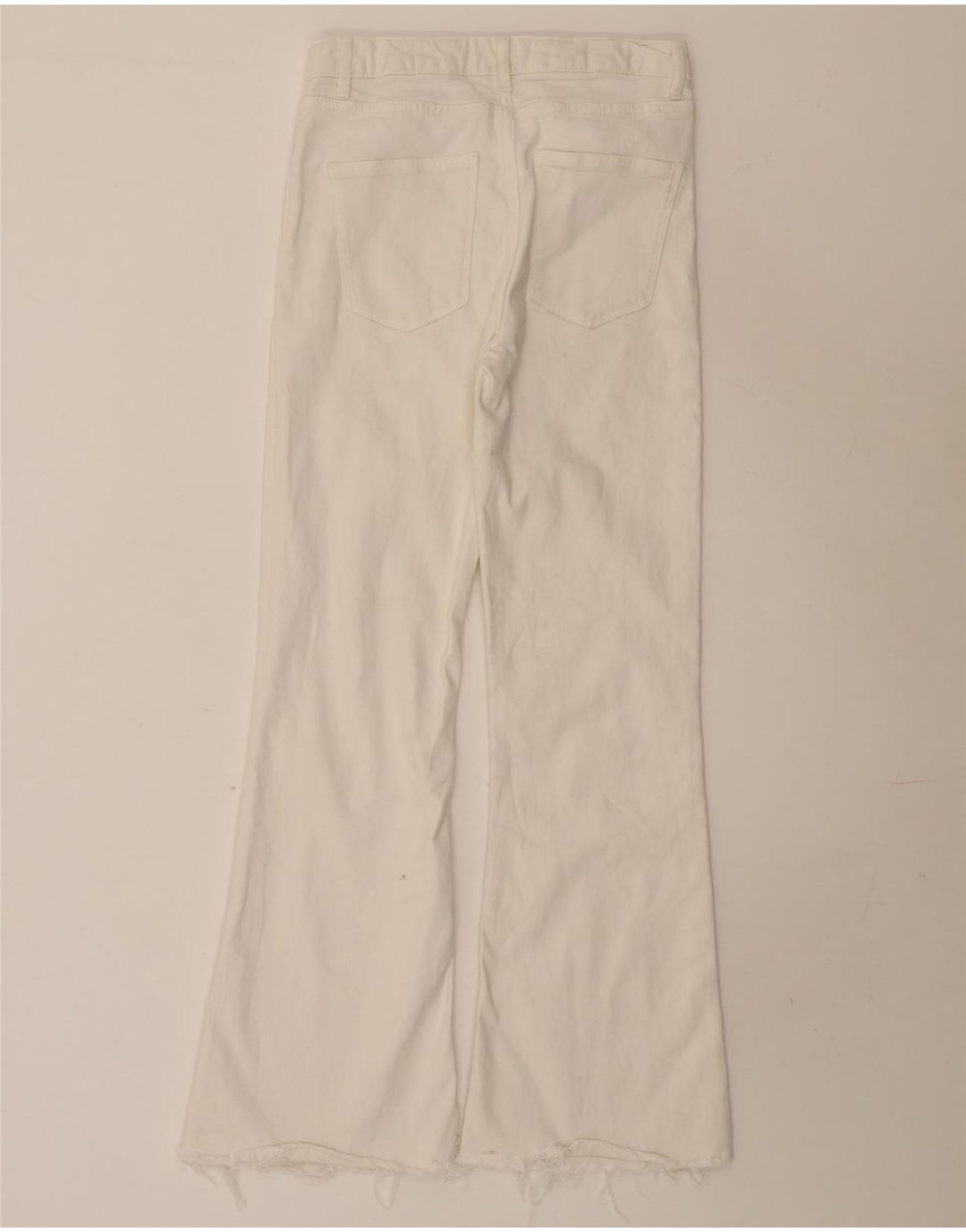 Zara Dame Højtaljede Flared Jeans EU 38 Small W28 L31 White