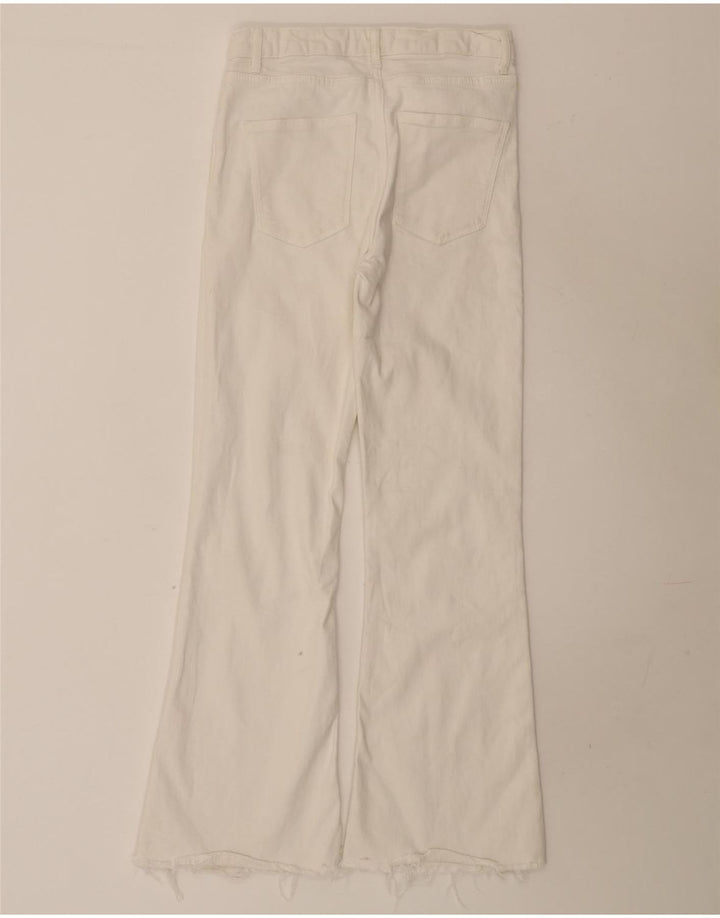 Zara Dame Højtaljede Flared Jeans EU 38 Small W28 L31 White