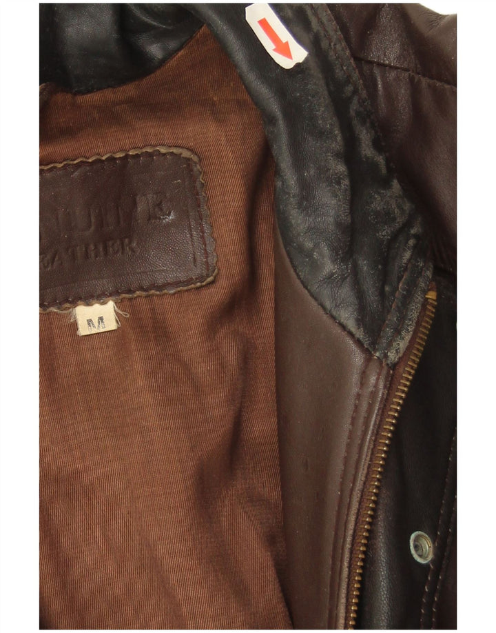 Vintage Herre Læderjakke UK 38 Medium Brun Læder