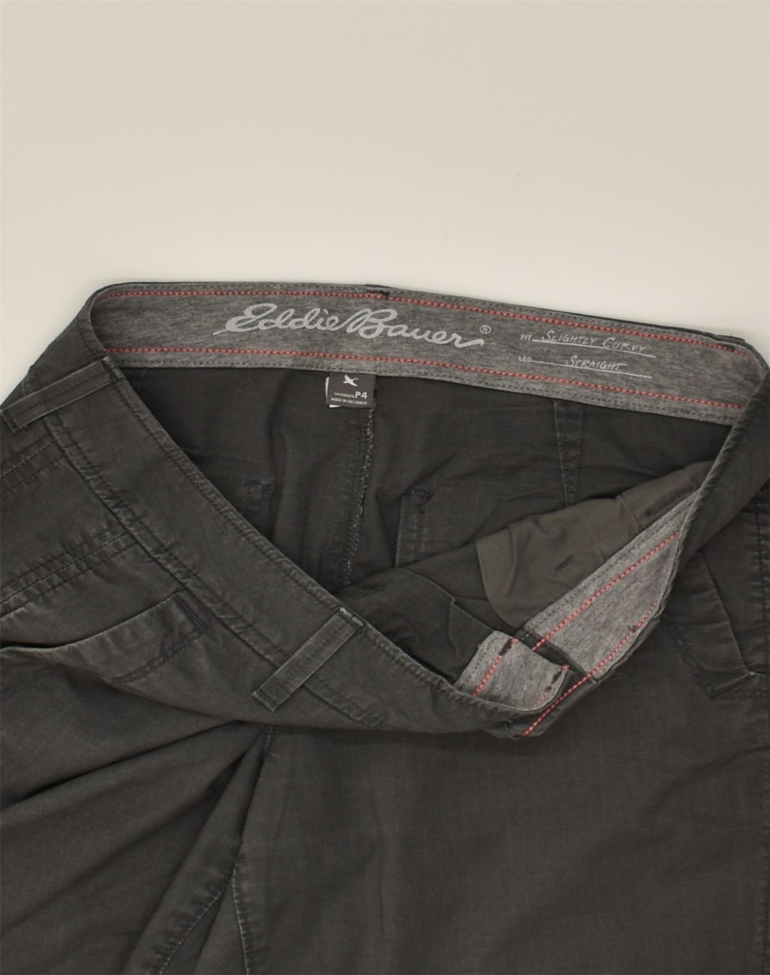 EDDIE BAUER Womens Slightly Curvy Straight Chino Trousers US 4 Small W30 L29 Grey | Vintage Eddie Bauer | Thrift | Second-Hand Eddie Bauer | Used Clothing | Messina Hembry 