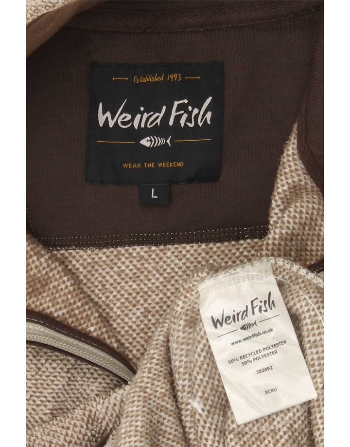 Weird Fish Herre træningsdragt Topjakke Stor brun Flecked Polyester