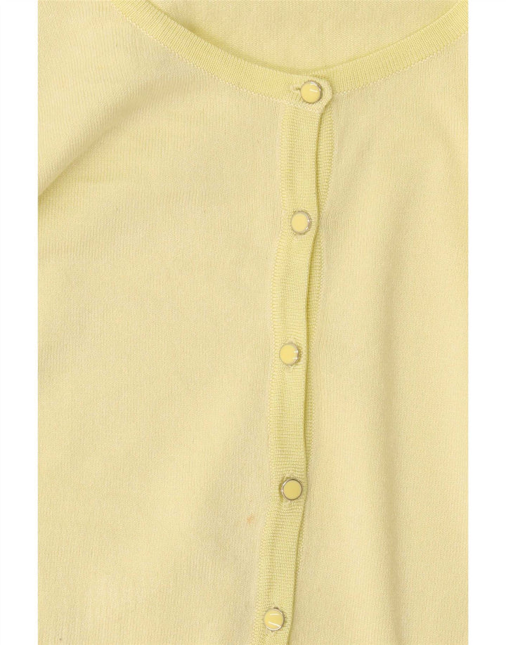 Marks & Spencer Dame Cardigan Sweater UK 8 Small Yellow Viscose