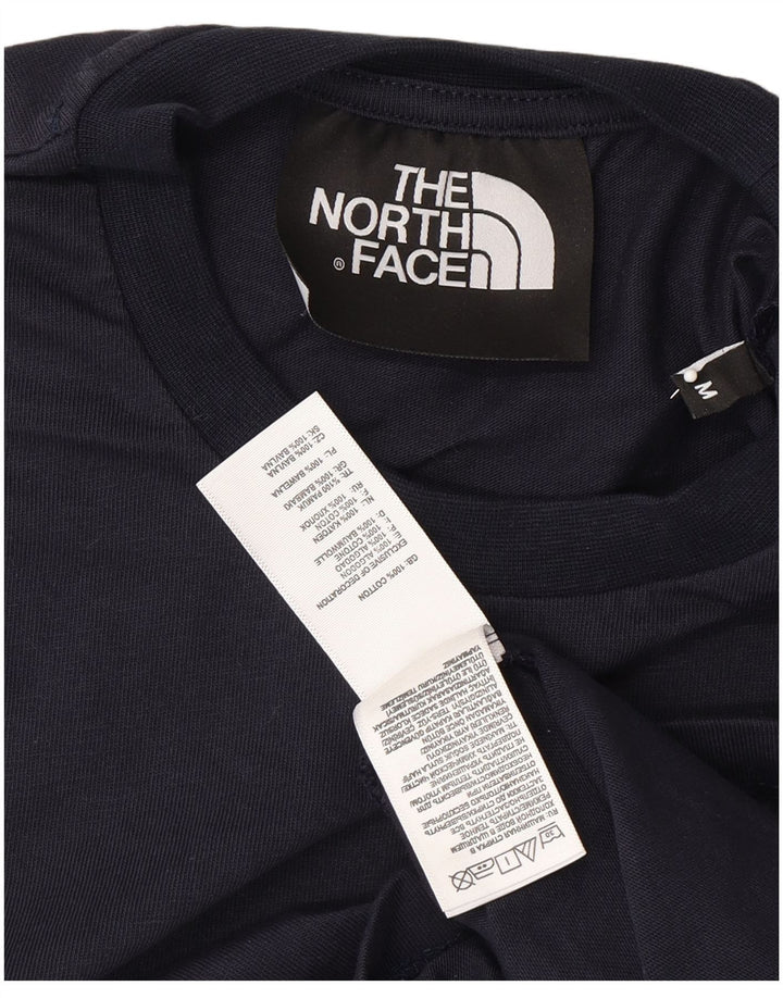 THE NORTH FACE Mens Graphic T-Shirt Top Medium Navy Blue Cotton