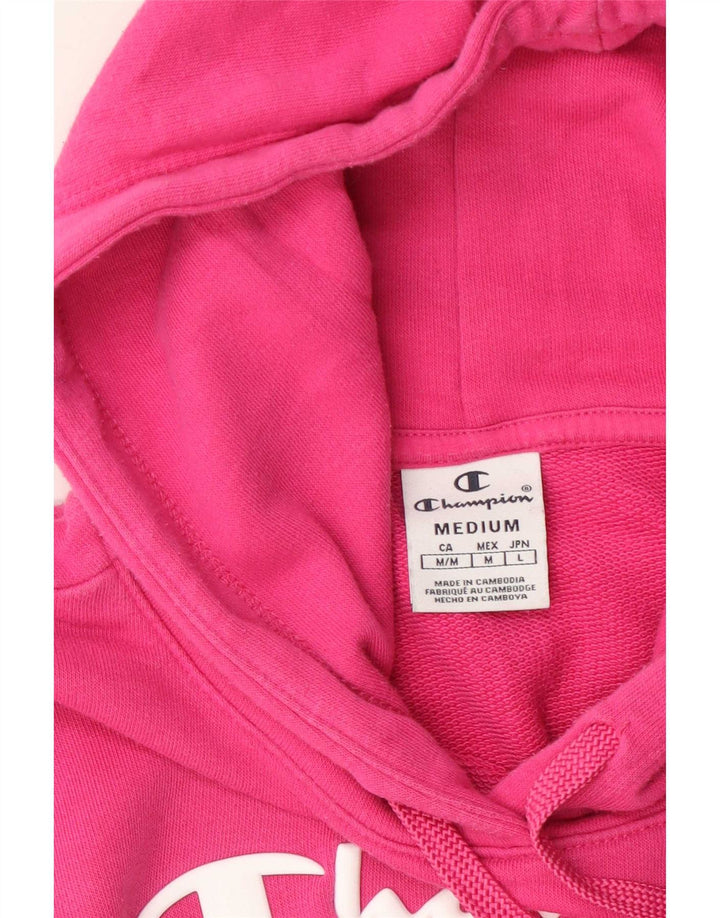 Champion Dame Grafisk Hoodie Jumper UK 14 Medium Pink