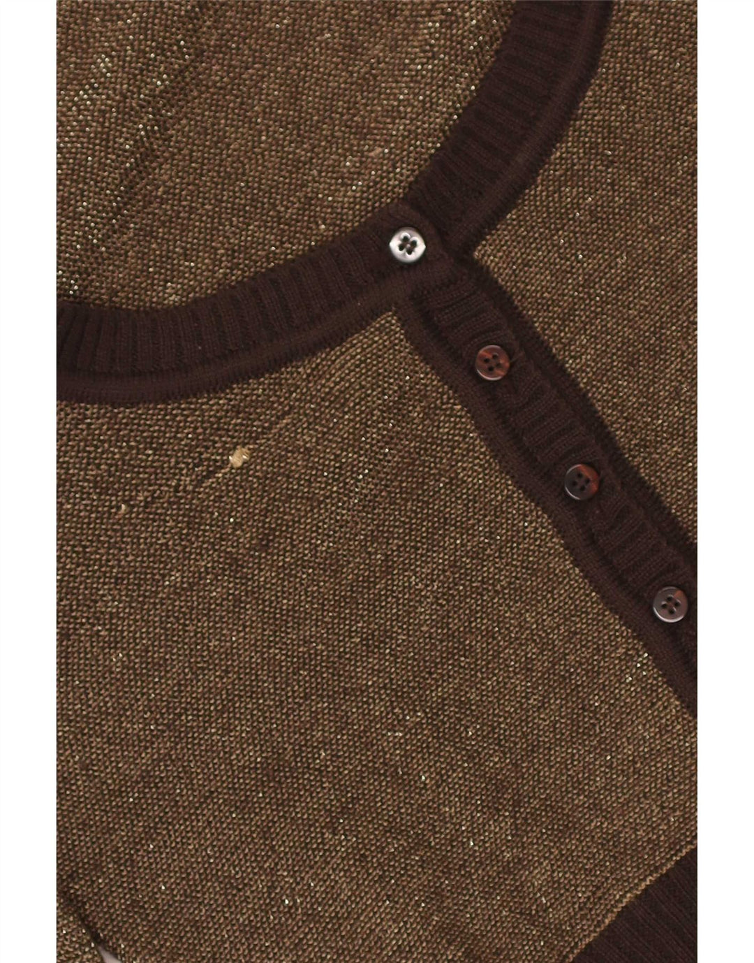 Max & Co. Womens Crop Cardigan Sweater UK 12 Medium Brown Colourblock