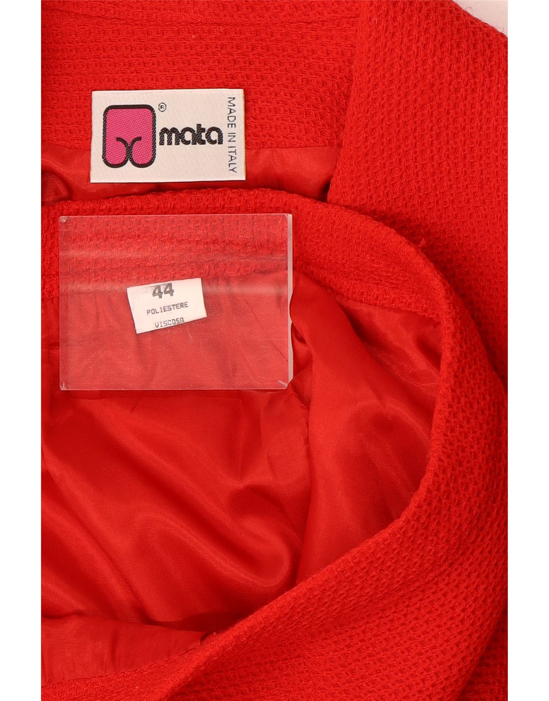 VINTAGE Dame 2-delt nederdelsæt IT 44 Medium W26 Rød Polyester