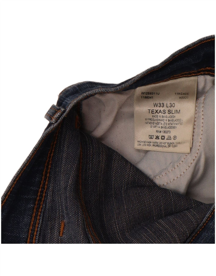 Wrangler Texas Slim Jeans til kvinder W33 L30 blå bomuld