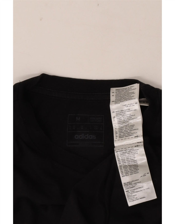 Adidas Herre Regular Fit Grafisk T-shirt Top Medium Sort Bomuld
