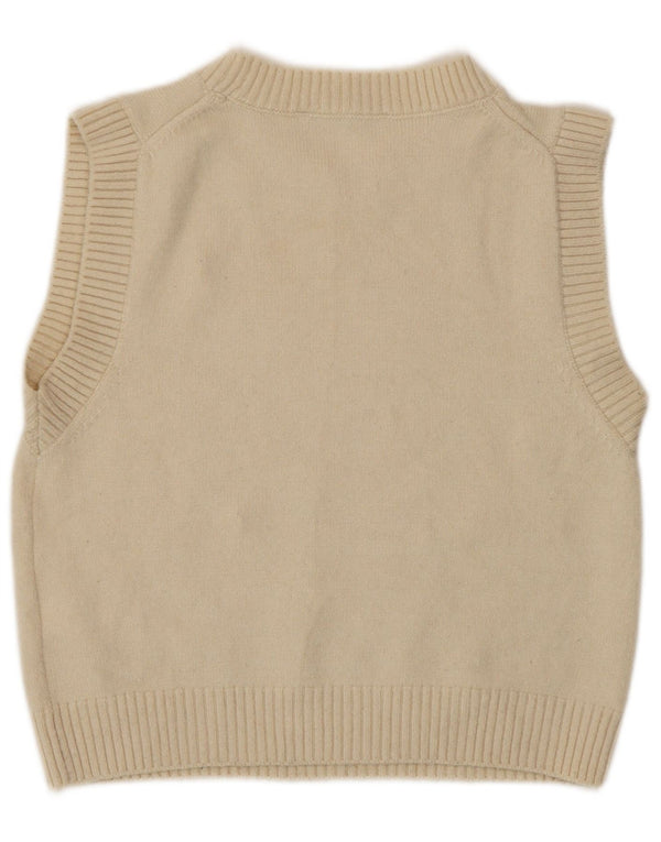 Zara Womens Crop Vest Tank Top UK 14 Medium Off White Polyester