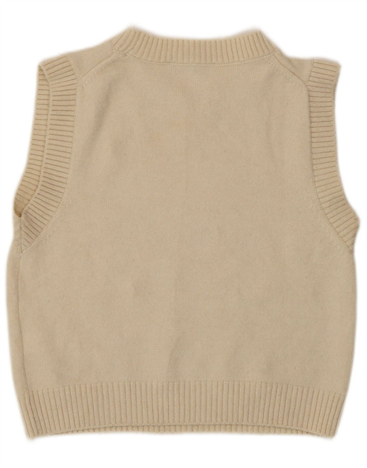 Zara Womens Crop Vest Tank Top UK 14 Medium Off White Polyester