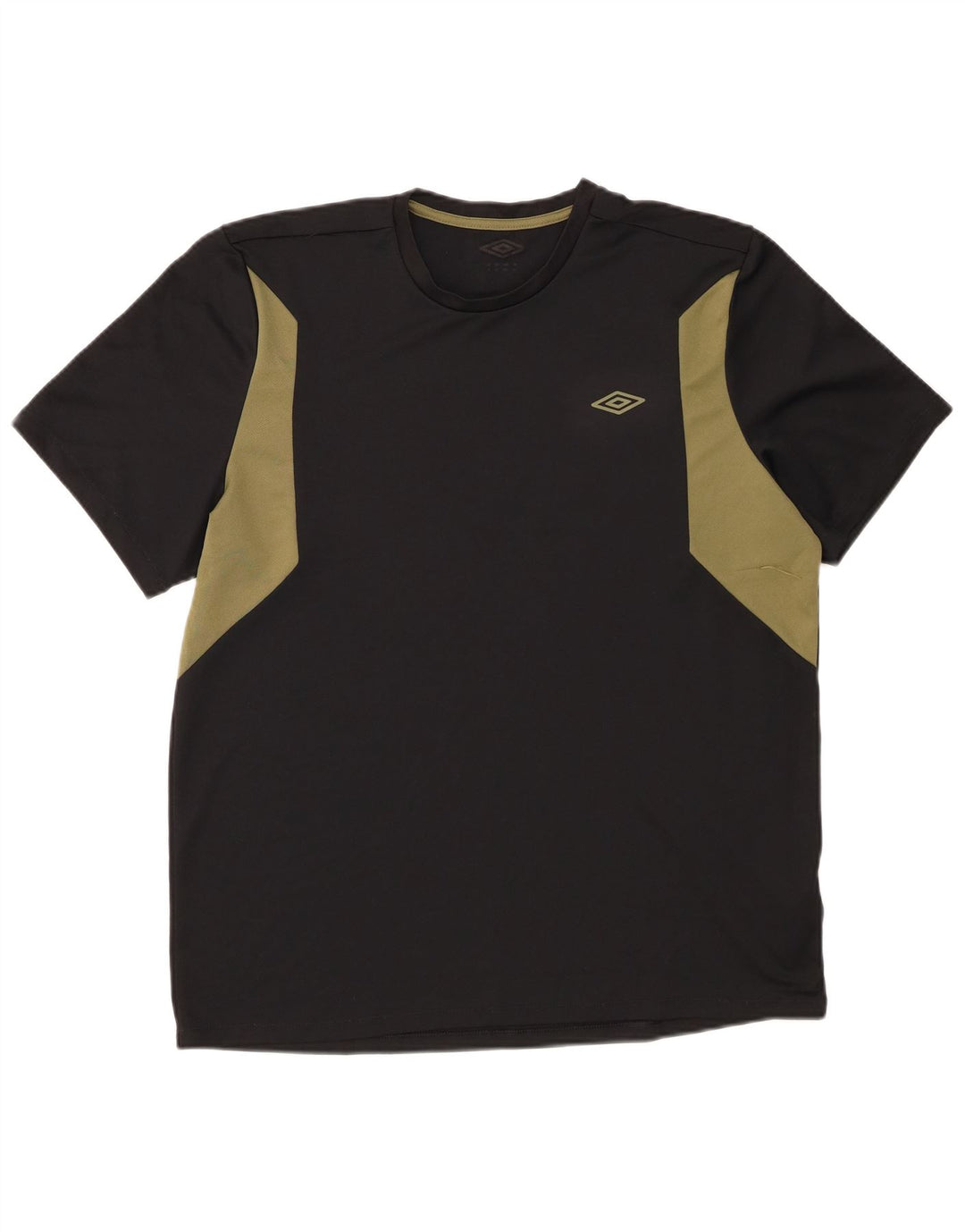 Umbro Herre T-Shirt Top Medium Sort Colourblock Polyester