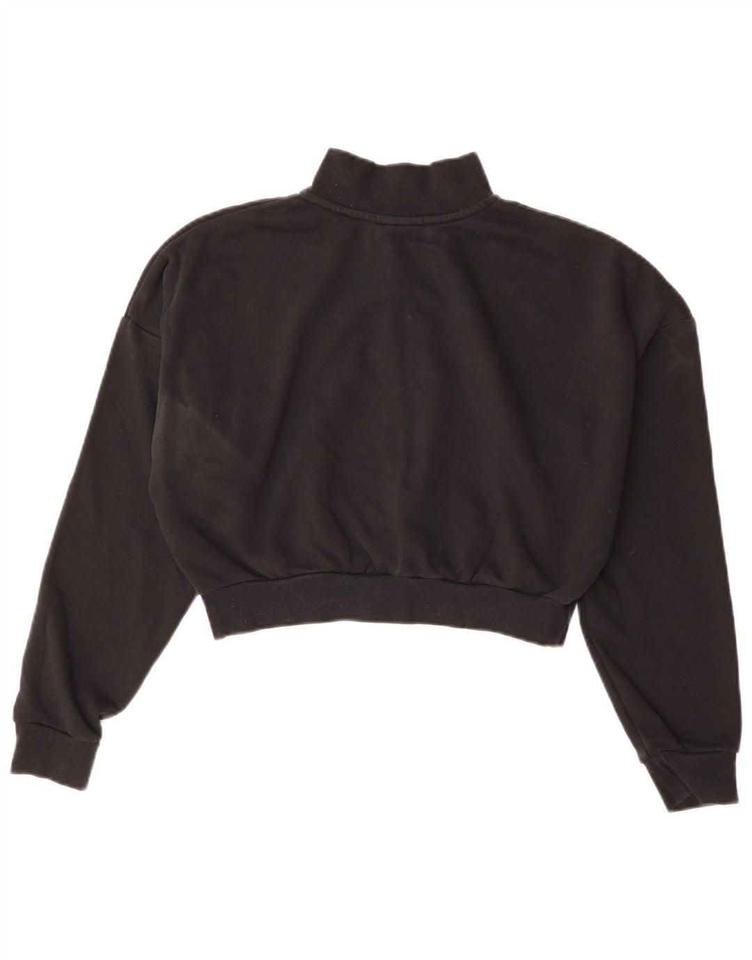Nike Womens Oversized Crop Zip Neck Sweatshirt Jumper UK 10 Small Black