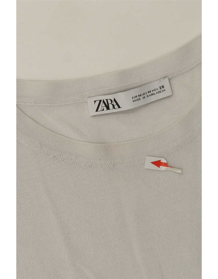 Zara Dametop Langærmet UK 12 Medium Grey Viscose