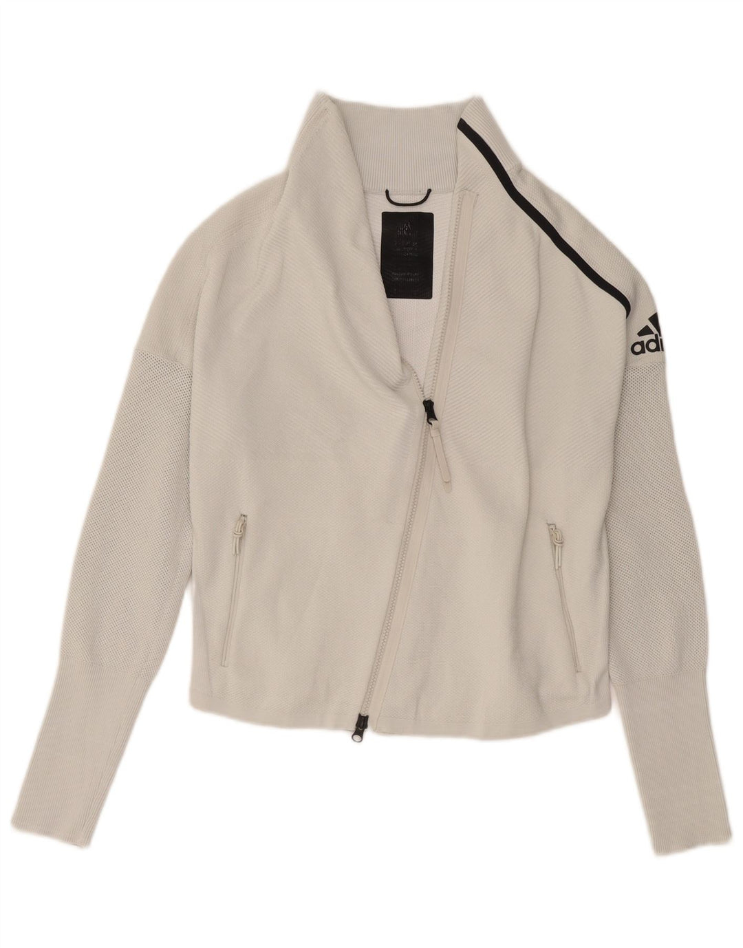 Adidas Grafisk træningsdragt topjakke til kvinder UK 8/10 Lille hvid polyester