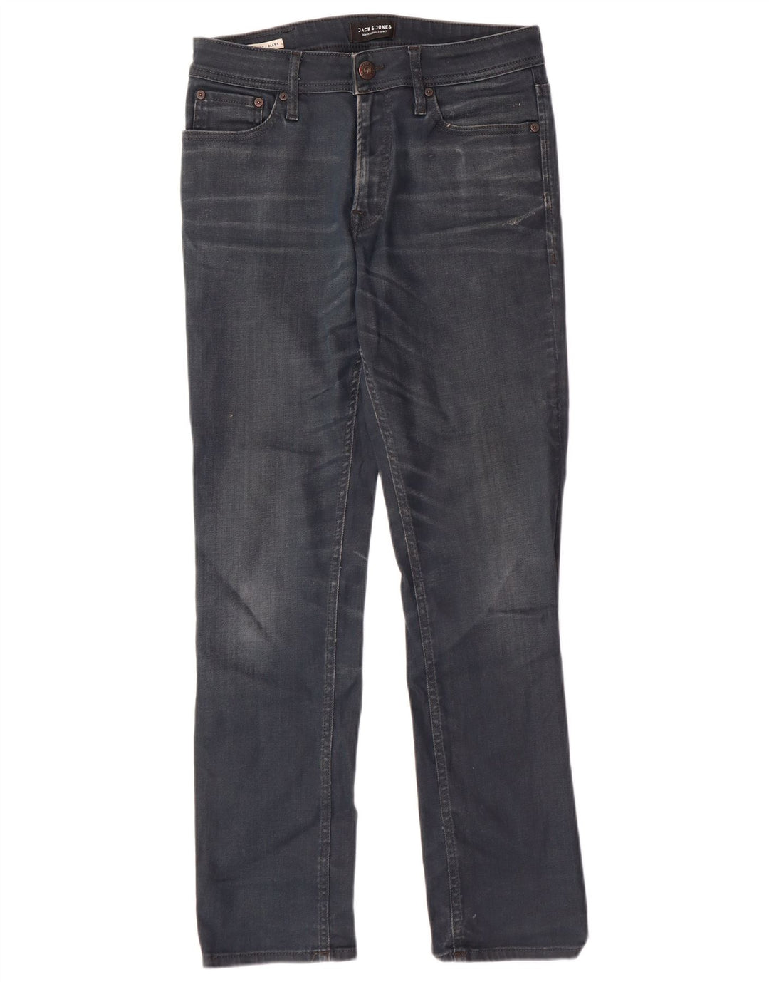 JACK & JONES Herre Clark Straight Jeans W30 L29 Marineblå Bomuld