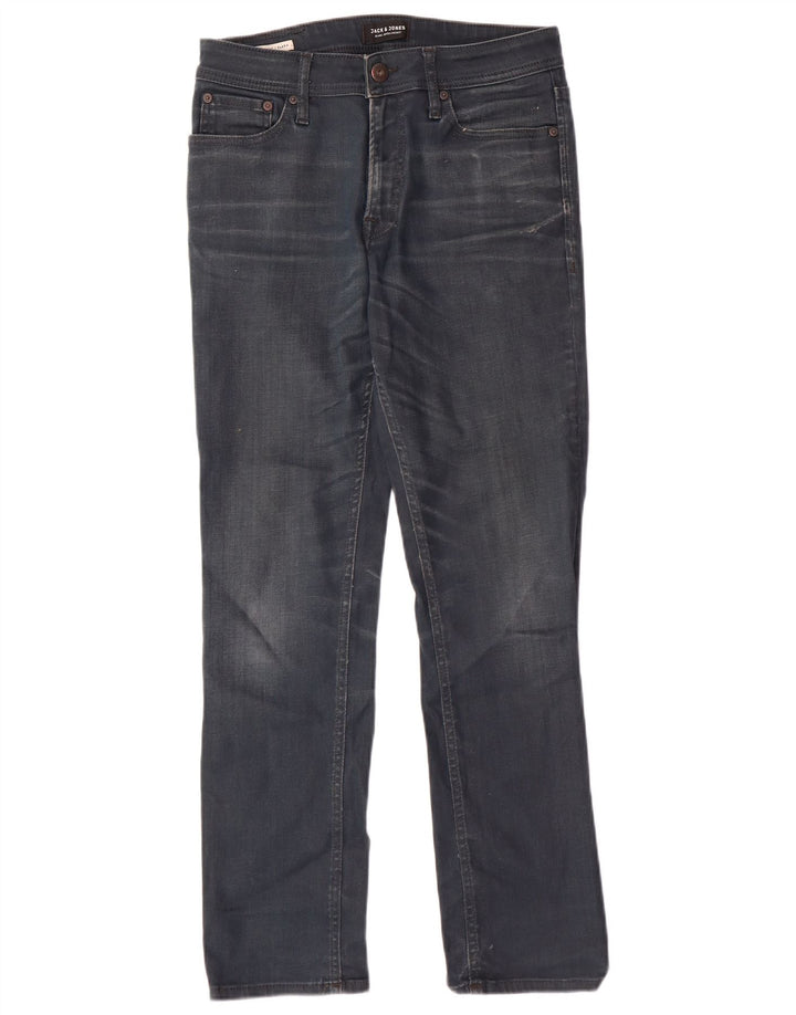 JACK & JONES Herre Clark Straight Jeans W30 L29 Marineblå Bomuld