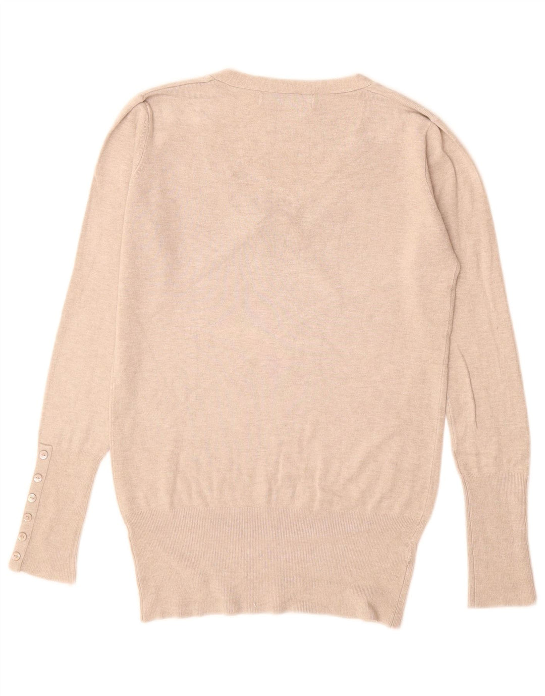 ZARA Dame V-hals sweater UK 12 Medium Beige
