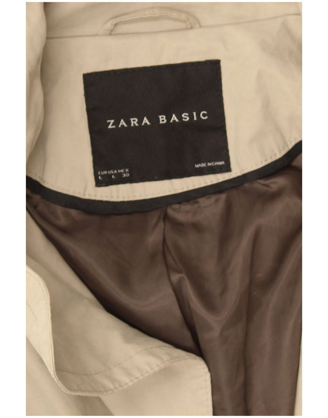 Zara Trench Coat til kvinder UK 16 Large Beige
