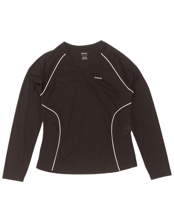 Reebok Dametop Langærmet UK 12 Medium Sort Polyester