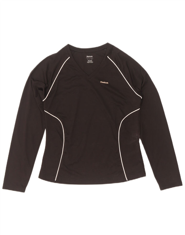 Reebok Dametop Langærmet UK 12 Medium Sort Polyester