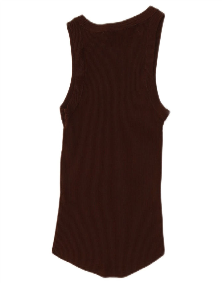 Zara Damevest Top UK 8 Small Brown Viscose