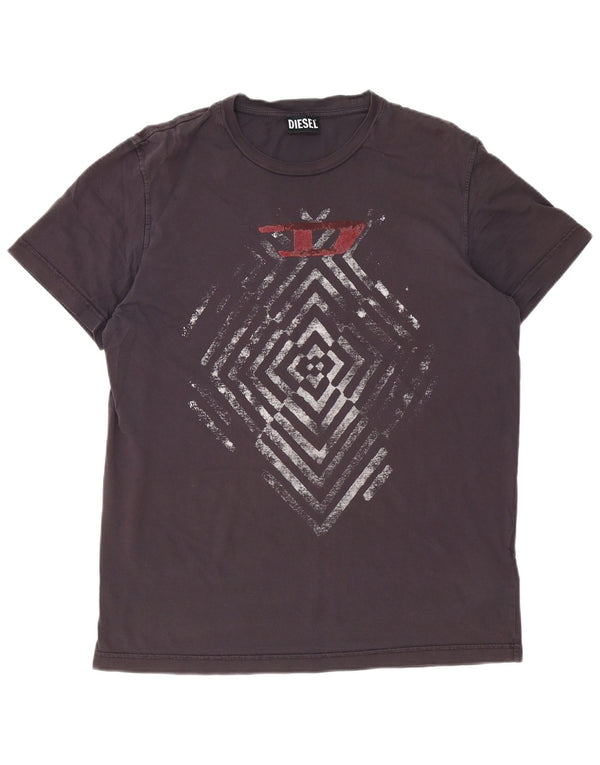 Diesel Herre T-Shirt Top XL Brun Bomuld