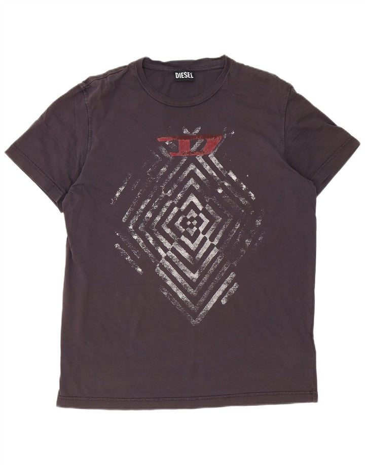 Diesel Herre T-Shirt Top XL Brun Bomuld