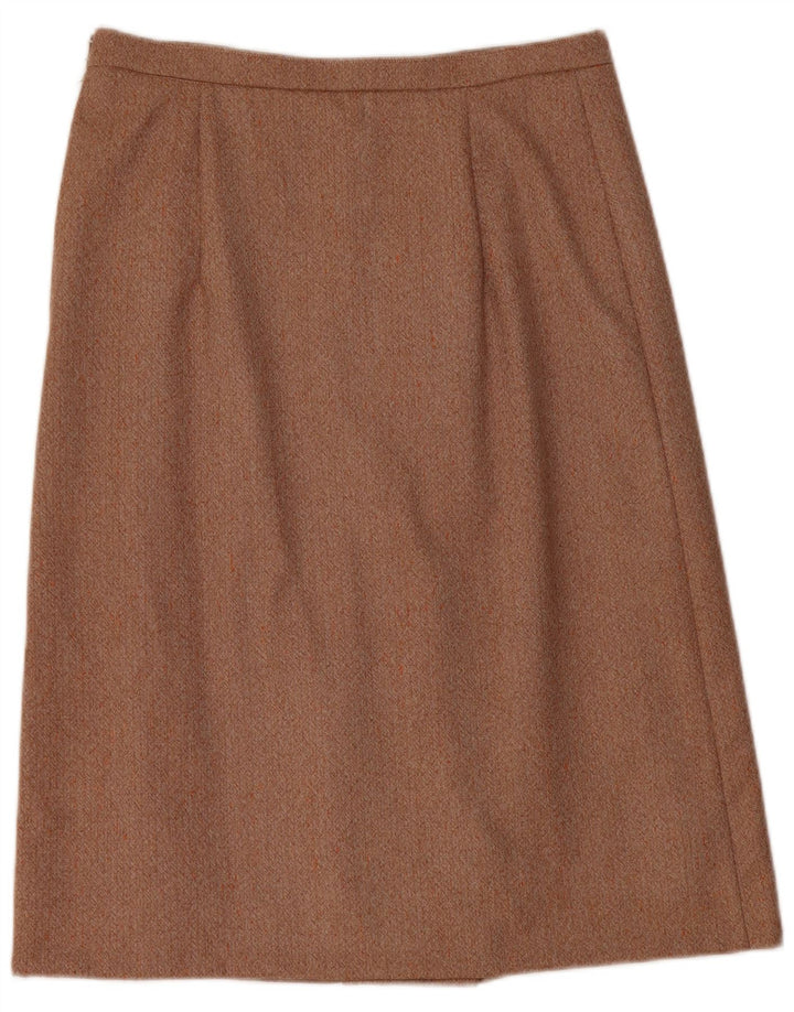 Vintage kvinders 2-delt nederdelsæt UK 12 Medium W30 Brun