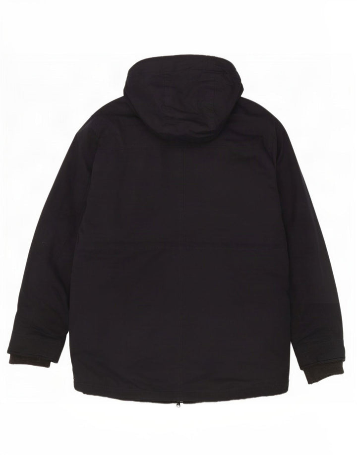 Crew Clothing Herre Hooded Parka Jacket UK 40 Large Navy Blue Polyester