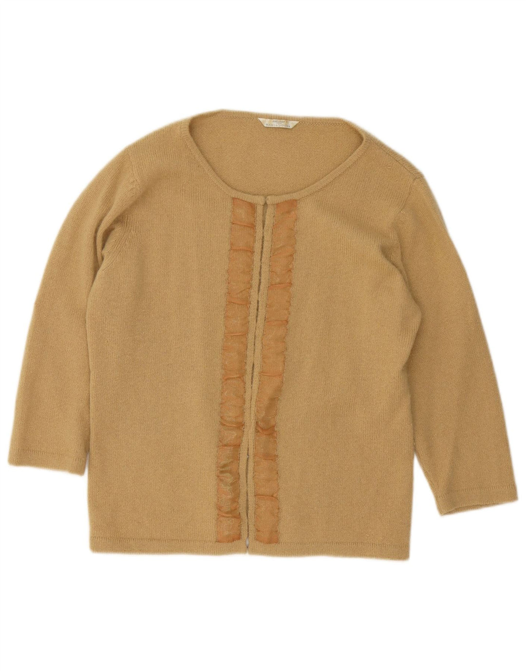 Marks & Spencer Dame Boat Neck Jumper Sweater UK 16 Large Beige