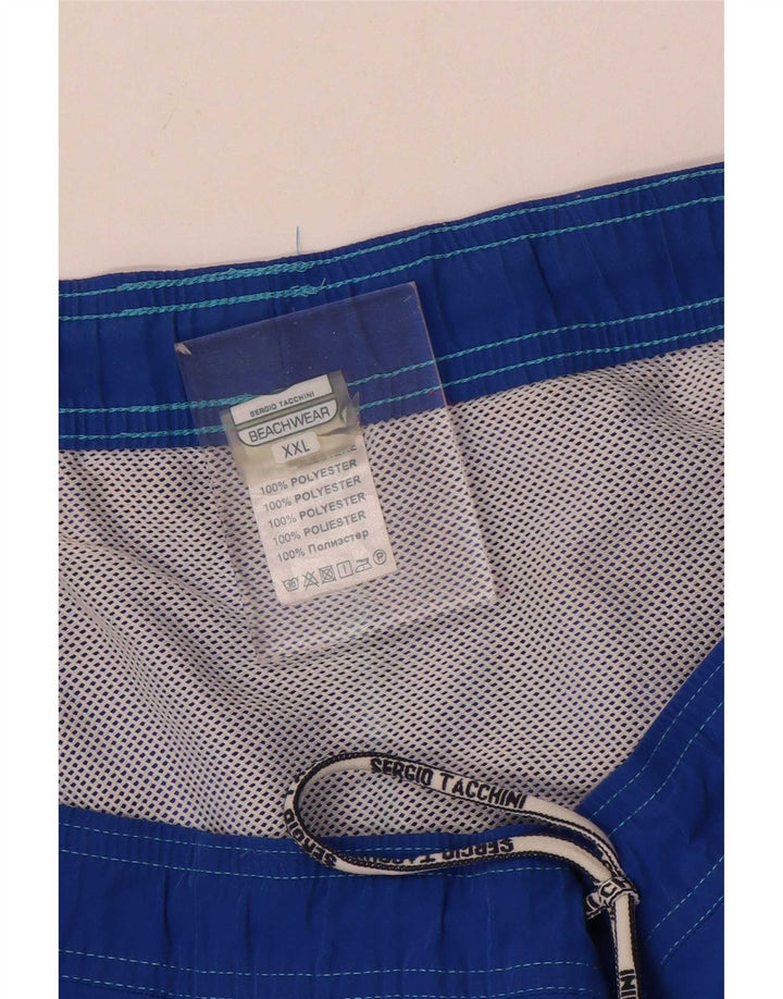 Sergio Tacchini Badeshorts til mænd 2XL Blå Colourblock Polyester