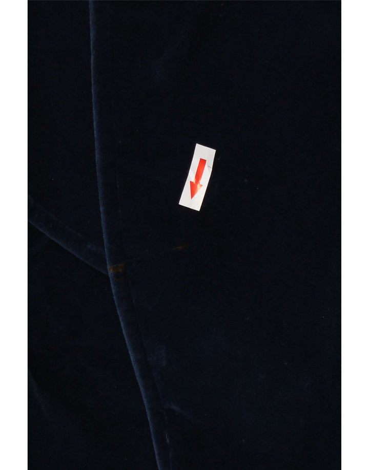 Vintage Dame Velvet Blazer Jacket UK 12 Medium Navy Blue