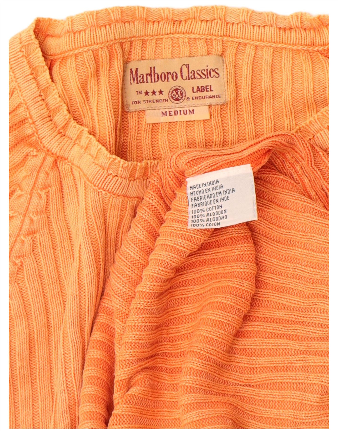 MARLBORO CLASSICS Dame Boat Neck Sweater UK 12 Medium Orange