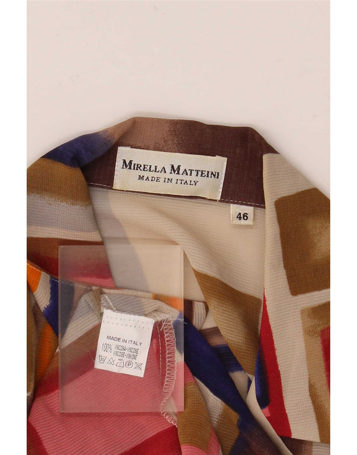 Mirella Matteini Dame Skjorte Bluse IT 46 Stor Flerfarvet Geometrisk