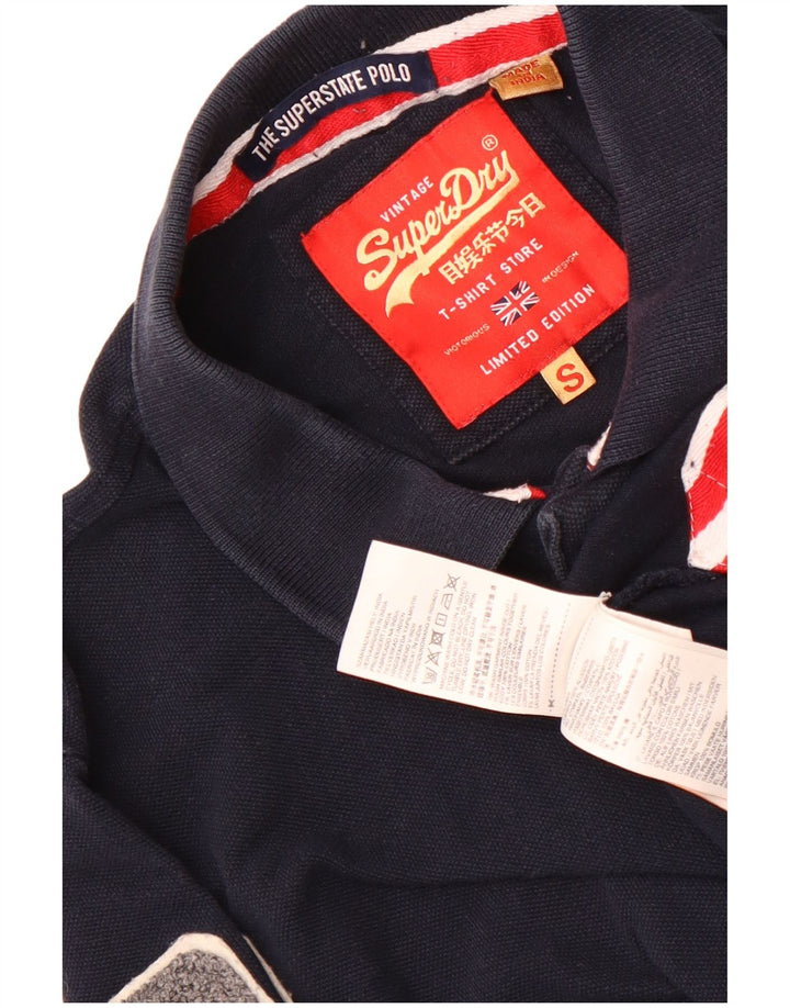 Superdry grafisk poloshirt til mænd, lille marineblå bomuld