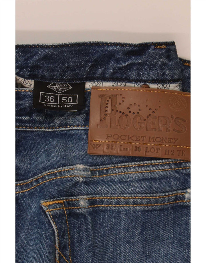 Roy Rogers Herre Thanaz Distressed Denim Shorts IT 50 Large W36 Blue