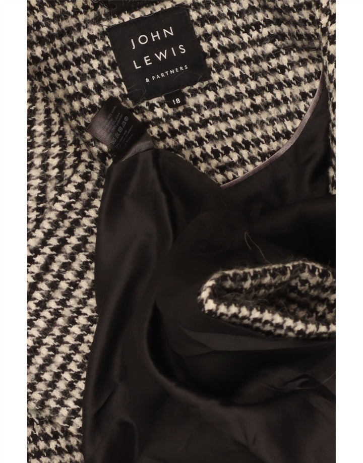 John Lewis Dame Oversized Dobbeltradet Frakke UK 18 XL Black Houndstooth