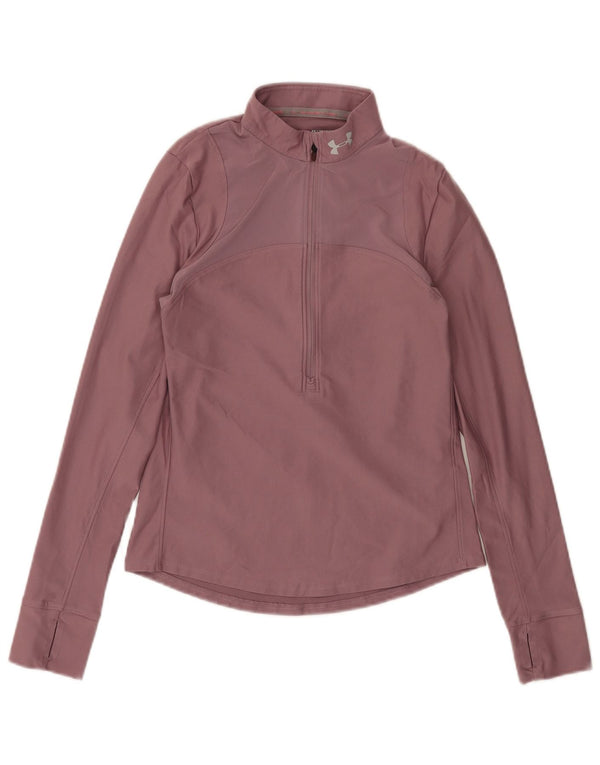 Under Armour Womens Zip Neck Top Langærmet UK 6 XS Pink