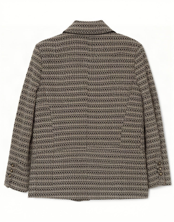 Zara Dame 3-knaps blazerjakke UK 18 XL Grå nålestribet polyester